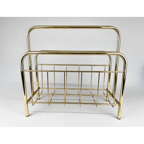 Image 1 of Mid-century brass magazine stand