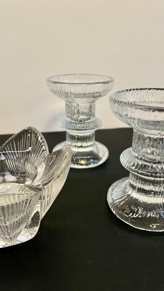 Image 1 of Cristal candleholders Littala Vintage style