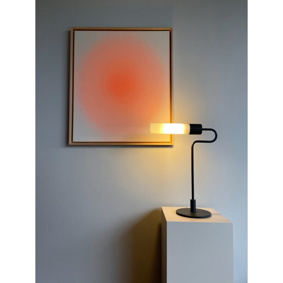 Image 1 of Vintage Royal Copenhagen Flamingo table lamp in metal painted in gray-brown by Jørgen Møller, Denmark 1980