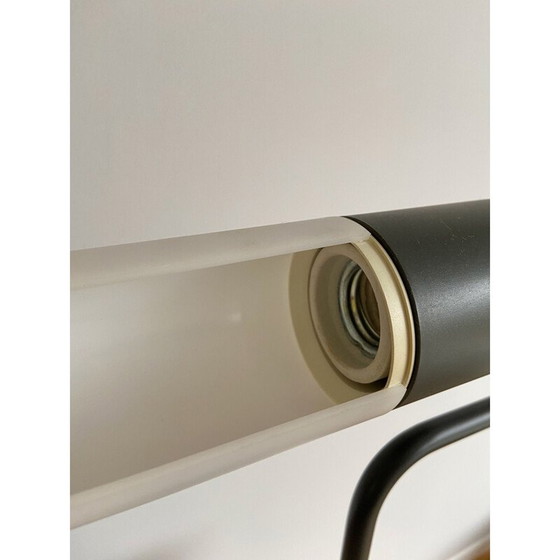 Image 1 of Vintage Royal Copenhagen Flamingo table lamp in metal painted in gray-brown by Jørgen Møller, Denmark 1980