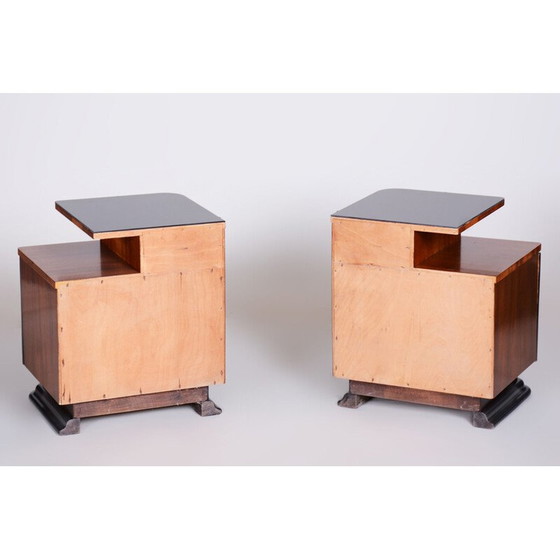 Image 1 of Coppia di comodini vintage Art Déco in noce ceco, anni '30