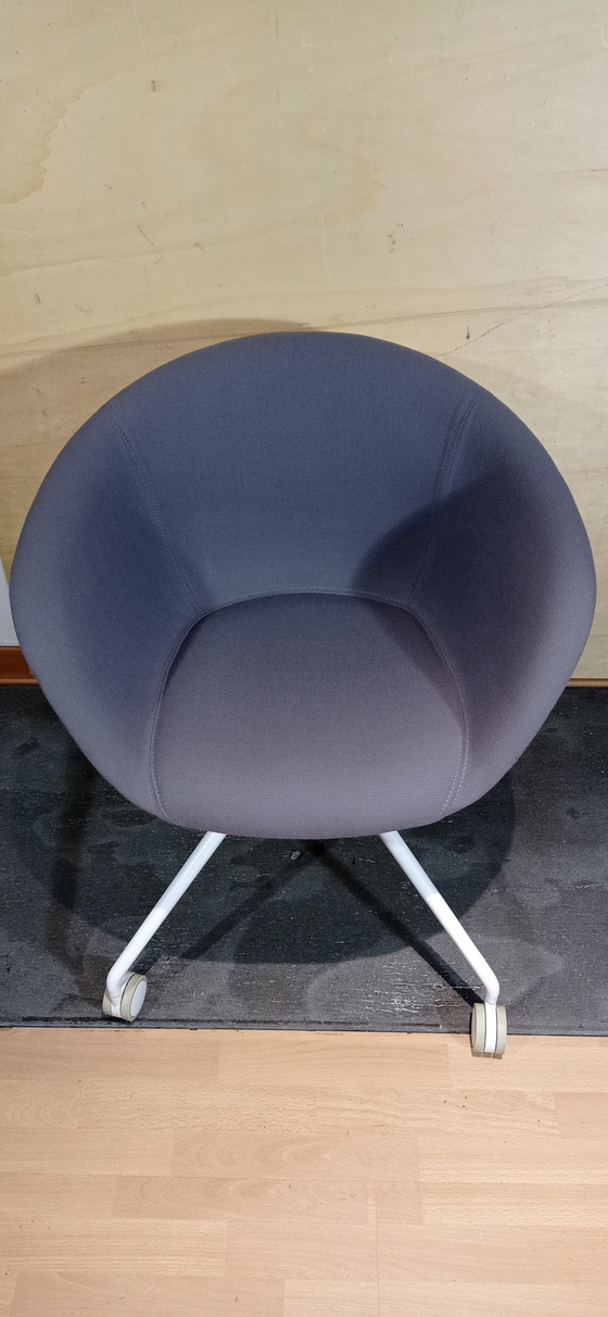 Image 1 of ARPER Duna 02 armchair on wheels in light grey Kvard Wool by Studio LAM