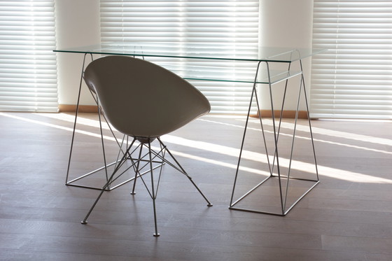 Image 1 of Postmodern French Glass Desk, 1980S