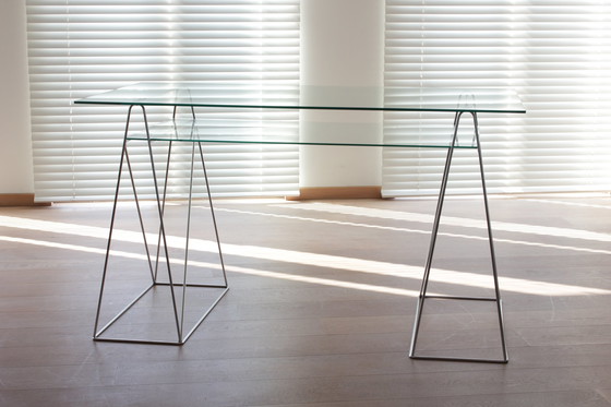 Image 1 of Postmodern French Glass Desk, 1980S