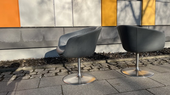 Image 1 of Silla de diseño Walter Knoll Bob - Original con base de tulipán - Juego de 2