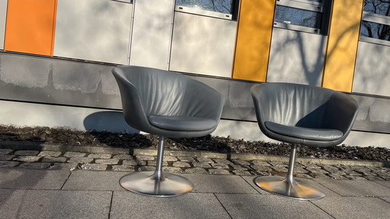 Image 1 of Silla de diseño Walter Knoll Bob - Original con base de tulipán - Juego de 2