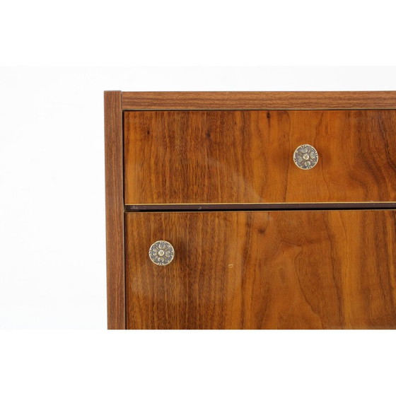 Image 1 of Pair of vintage bedside tables in walnut finish, Italy 1950
