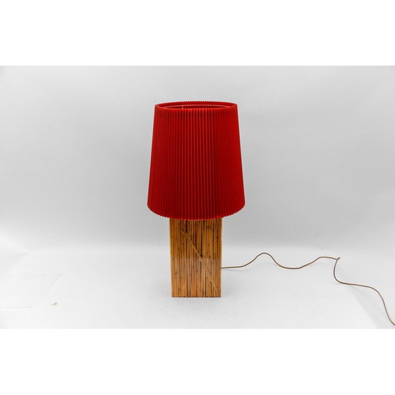 Image 1 of Vintage bamboo resin table lamp by Riccardo Marzi, Italy 1970