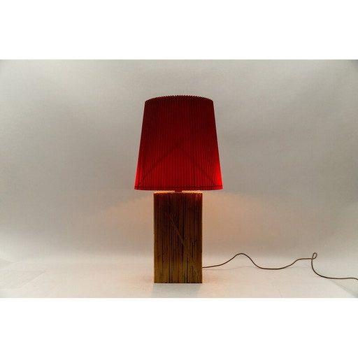 Vintage bamboo resin table lamp by Riccardo Marzi, Italy 1970