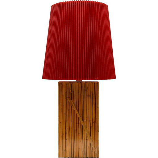 Vintage bamboo resin table lamp by Riccardo Marzi, Italy 1970