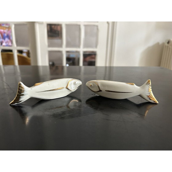 Image 1 of Vintage Art Deco animal knife holder in white porcelain