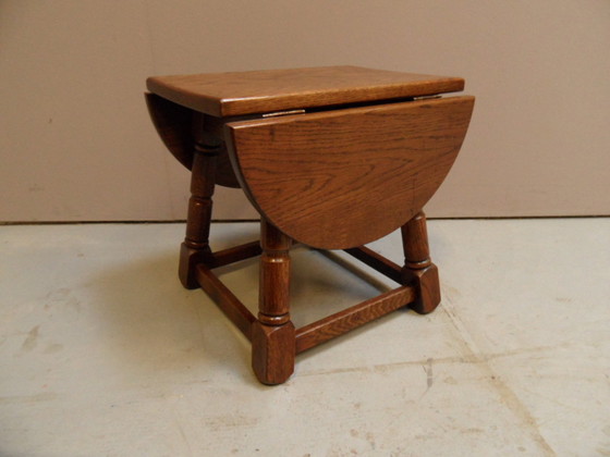 Image 1 of Brutalist oak side table 1960's