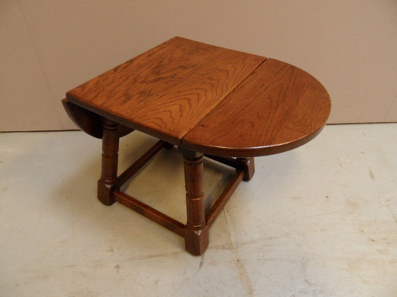 Image 1 of Brutalist oak side table 1960's