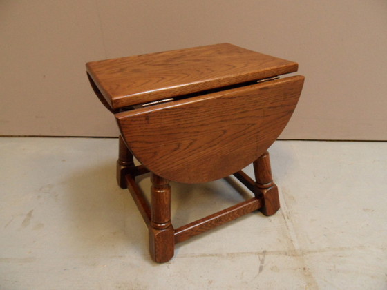 Image 1 of Brutalist oak side table 1960's