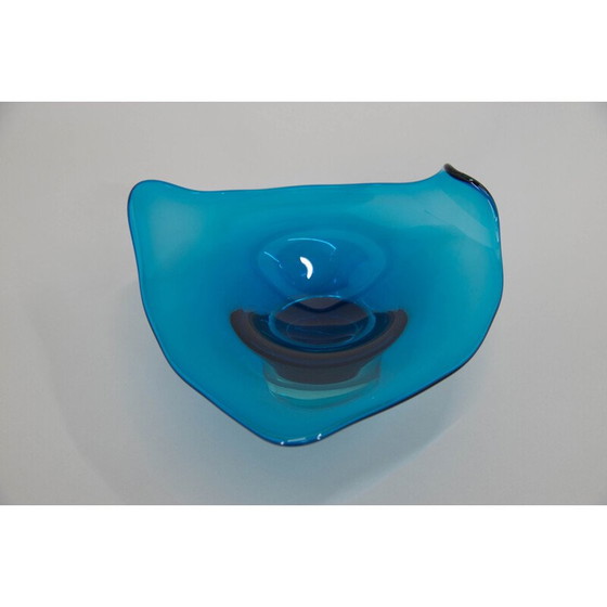 Image 1 of Vintage art glass bowl by Milan Metelak, Czech 1980