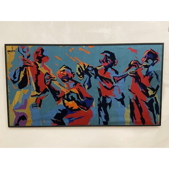 Image 1 of Carta da parati vintage con musica jazz, 1950