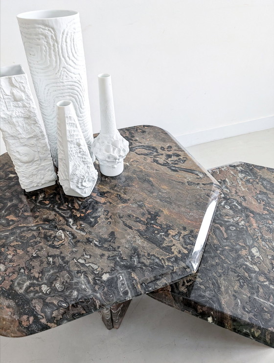 Image 1 of 2x Italian Marble Nesting Tables 1970'S