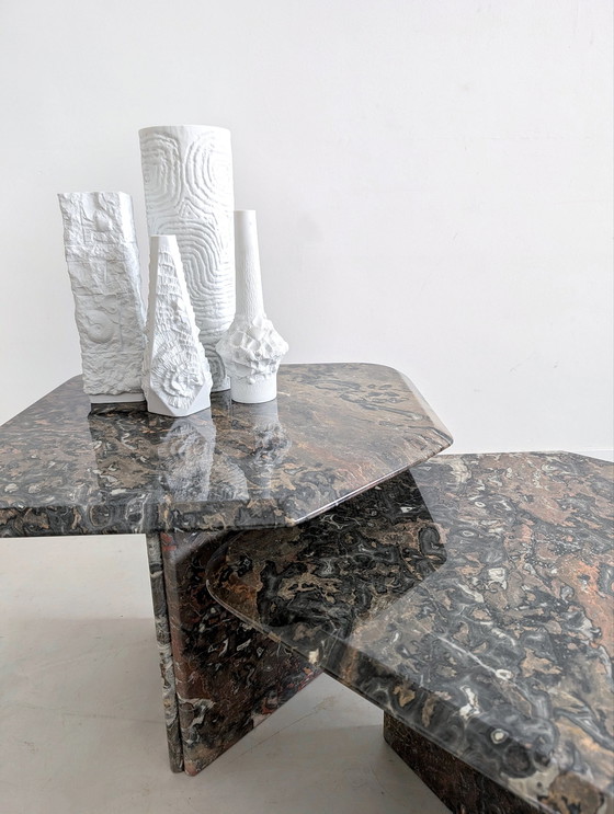 Image 1 of 2x Italian Marble Nesting Tables 1970'S