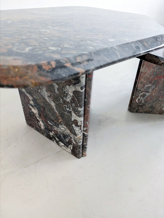 Image 1 of 2x Italian Marble Nesting Tables 1970'S