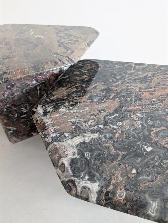 Image 1 of 2x Italian Marble Nesting Tables 1970'S