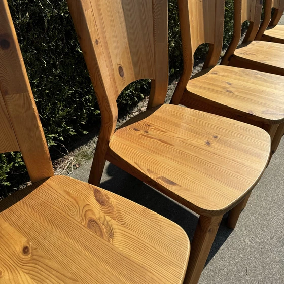 Image 1 of 6 Pine Wood Chairs