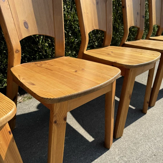 Image 1 of 6 Pine Wood Chairs