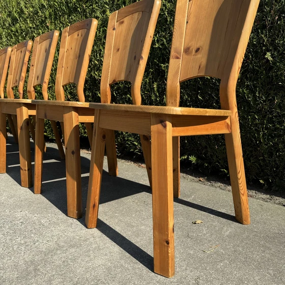 Image 1 of 6 Pine Wood Chairs