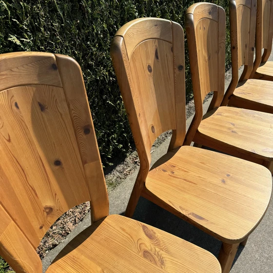 Image 1 of 6 Pine Wood Chairs