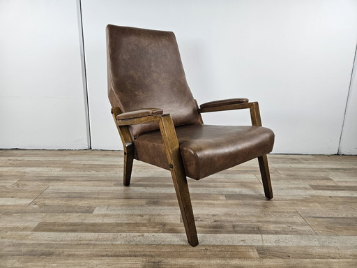 Upholstered Armchair In Skai From The 60S