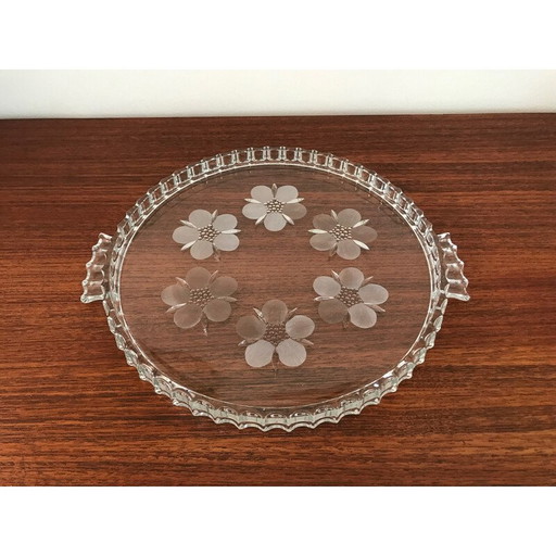 Vintage glass trivet by Walther Glass, 1970