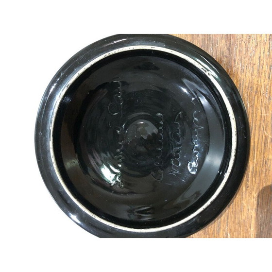 Image 1 of Vintage covered pot with small handle and bird elm handle for Cerenne, Vallauris