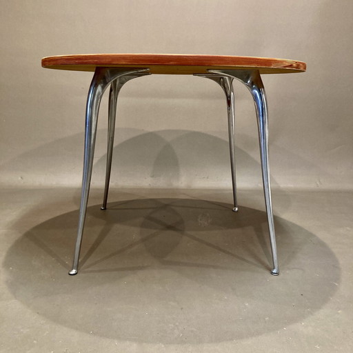 Industrial solid wood high table.