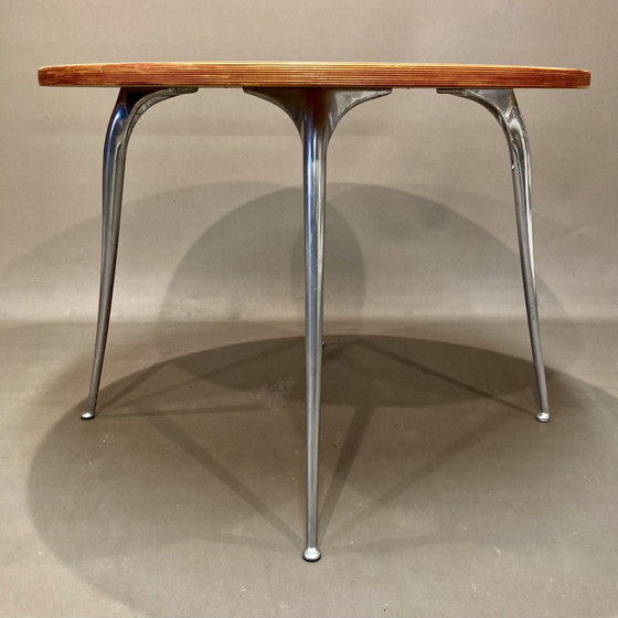 Image 1 of Industrial solid wood high table.