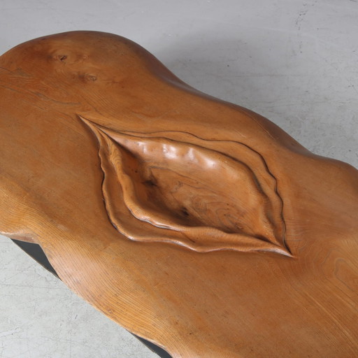 1980s Sculptural coffee table by Gerard Ducouret, France