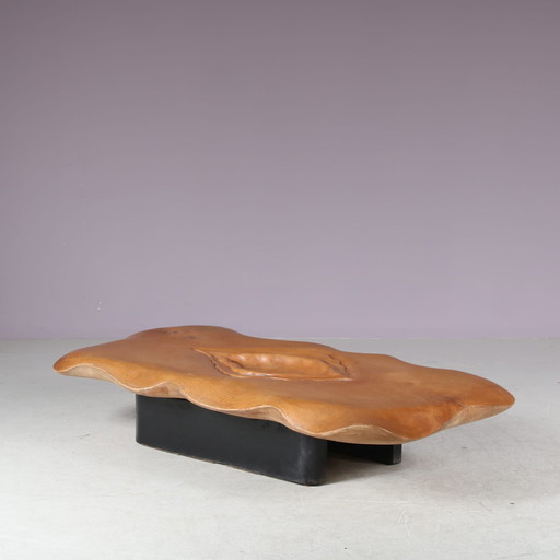 1980s Sculptural coffee table by Gerard Ducouret, France