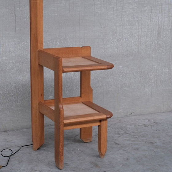 Image 1 of Vintage oak floor lamp by Guillerme and Chambron, France 1960