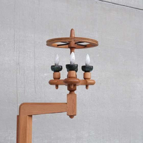 Image 1 of Vintage oak floor lamp by Guillerme and Chambron, France 1960