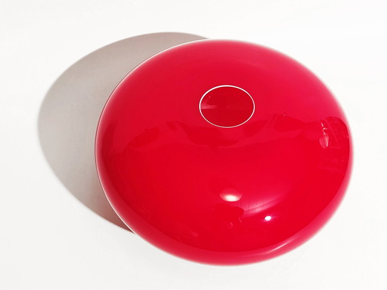 Image 1 of Vase Glass Spherical Shape Cherry Red