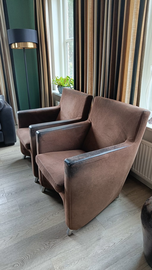 1 Set Of 2 Leolux Armchairs