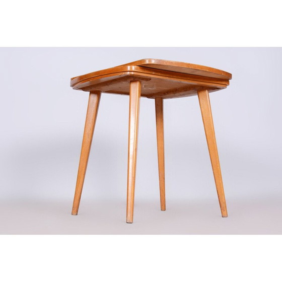 Image 1 of Mid century coffee table in beechwood and Umakart, Czechia 1950s