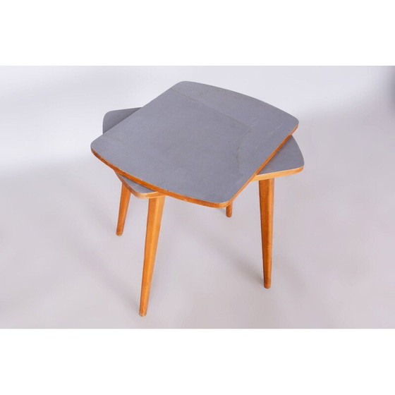 Image 1 of Mid century coffee table in beechwood and Umakart, Czechia 1950s