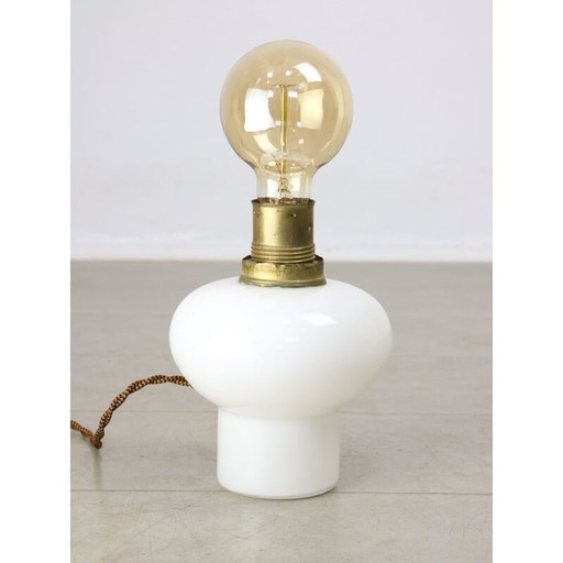 Mid-century Italian brass and opaline table lamp