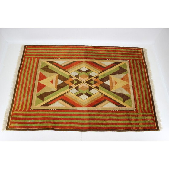 Image 1 of Vintage Art Deco wool rug, Czechoslovakia 1930