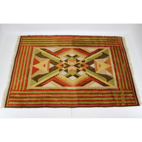 Image 1 of Vintage Art Deco wool rug, Czechoslovakia 1930