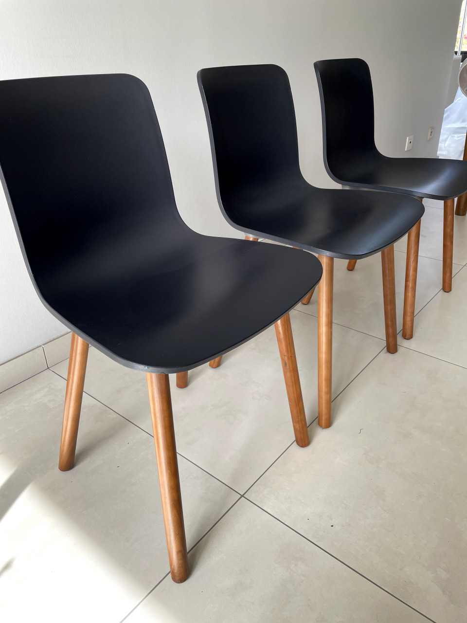 3x chaises en bois Vitra HAL