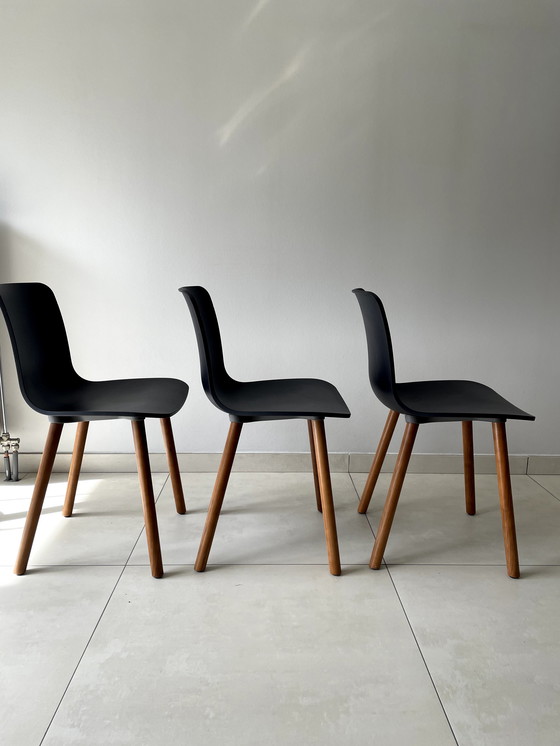 Image 1 of 3x Vitra HAL wood chairs