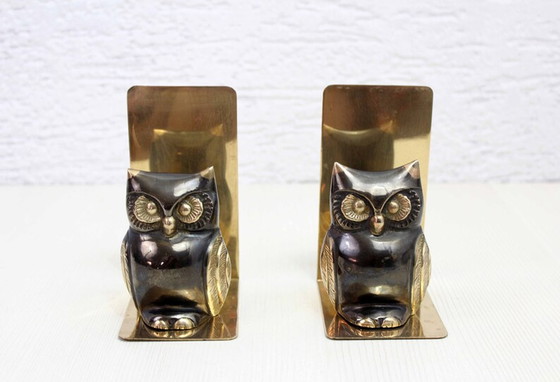 Image 1 of Brass owls bookends