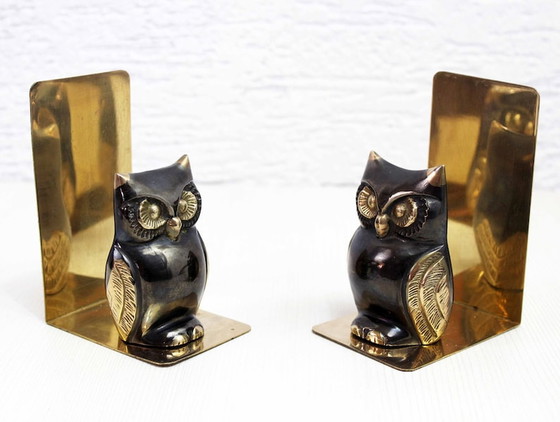 Image 1 of Brass owls bookends