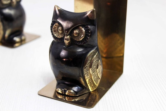 Image 1 of Brass owls bookends