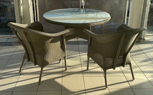 2x chaises Vincent Sheppard Outdoor et 1x table